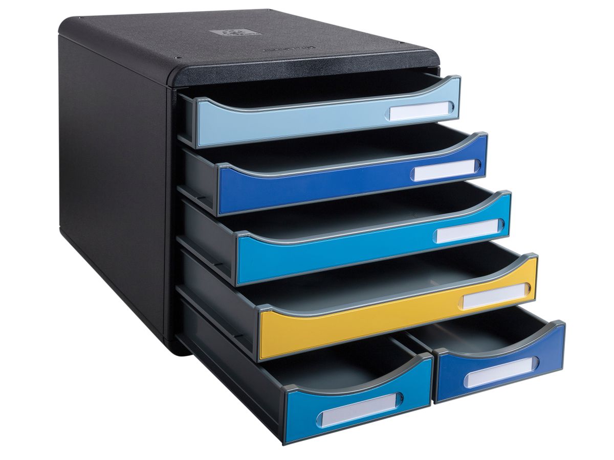 EXACOMPTA Cassettiera BeeBlue A4+ 3124202D Big Box Maxi, 6 scomp. (9002494312424)