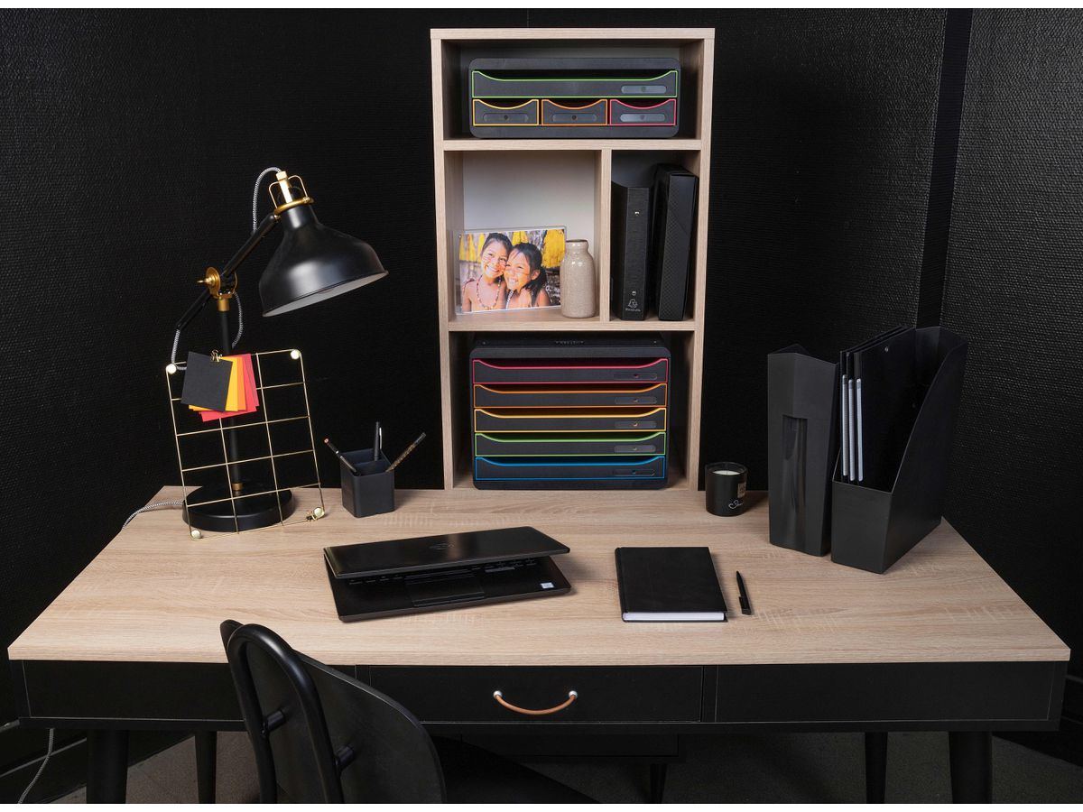 EXACOMPTA Schubladenbox Big-Box Plus 308914D schwarz/Harlekin, 5 Schubl. (9002493430136)