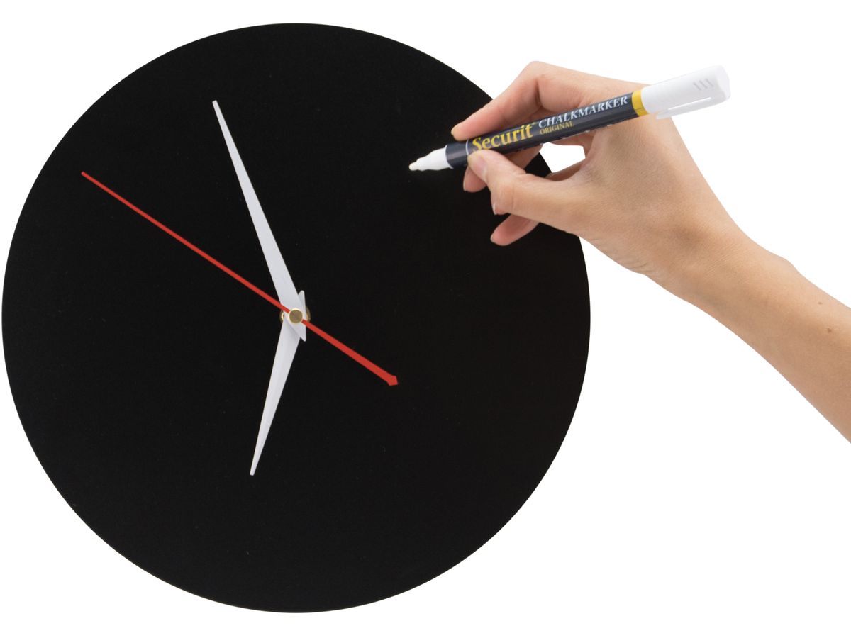 SECURIT Orologio a parete SILHOUETTE FB-CLOCK nero, scrivibile (8719075283745)