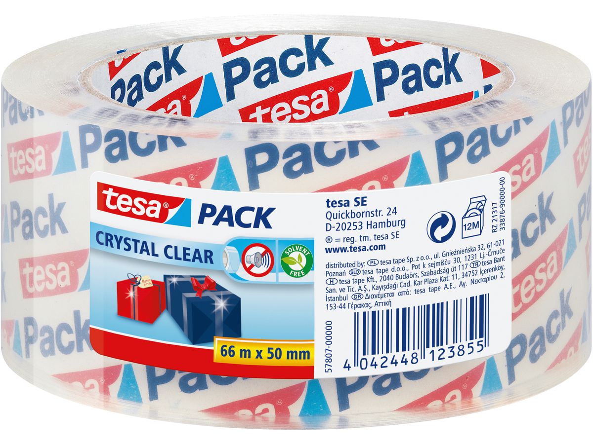 TESA Ruban d'emballage 50mm×66m 578070000 transparent (4042448123855)