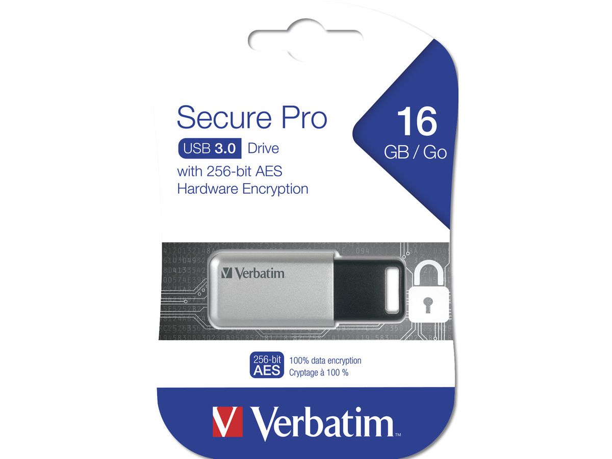 VERBATIM USB-Drive Secure Data Pro 16GB 98664 USB 3.0 (0023942986645)