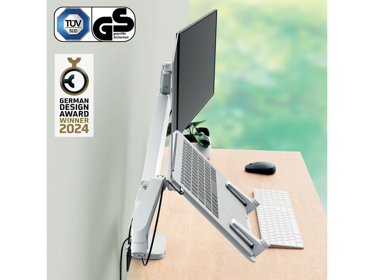 LEITZ Support de moniteur 6538-00-85 Gris, c/ support portable (4002432134694)