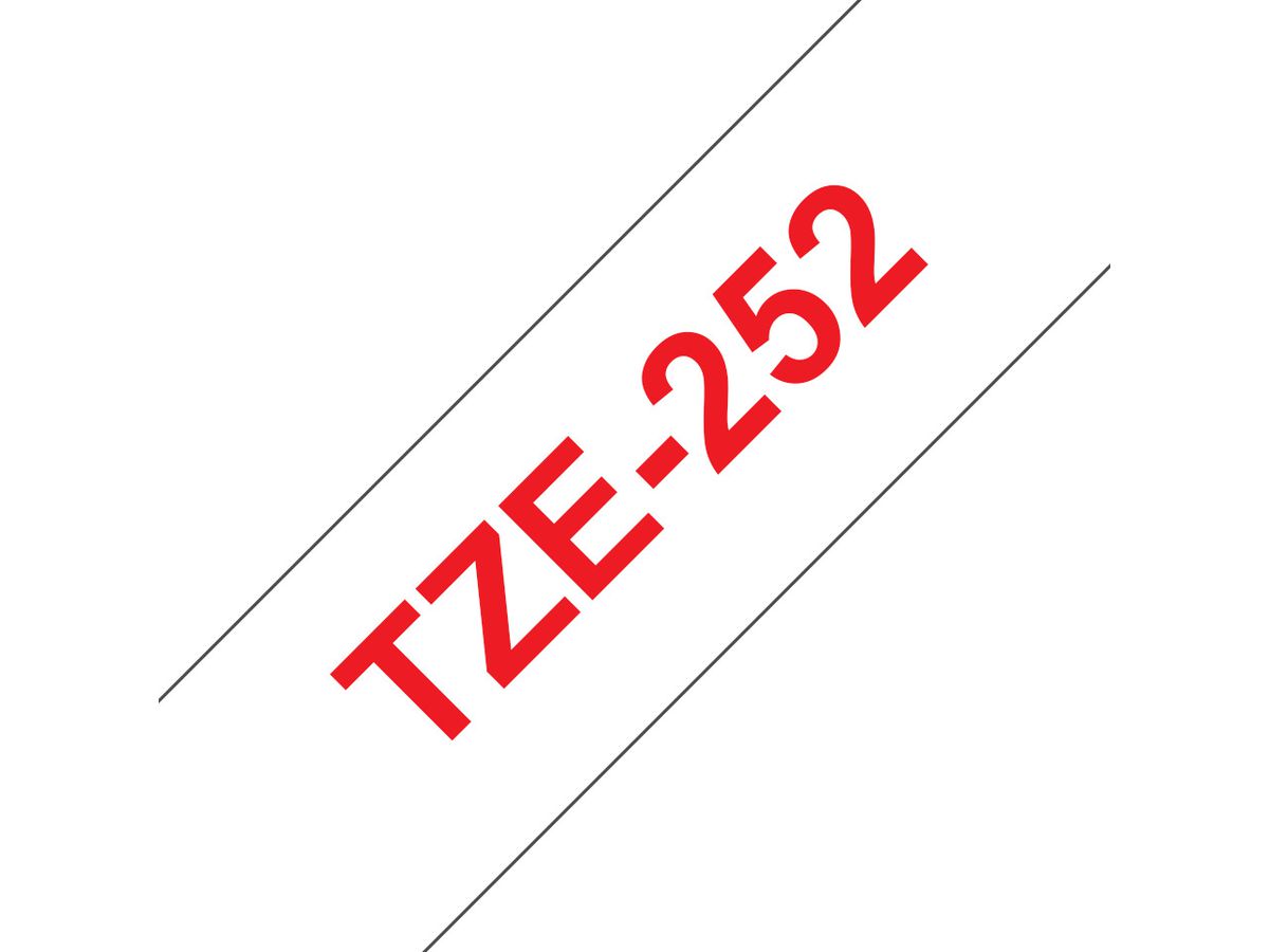 PTOUCH Ruban, laminé rouge/blanc TZe-252 PT-2450DX 24 mm (4977766685467)