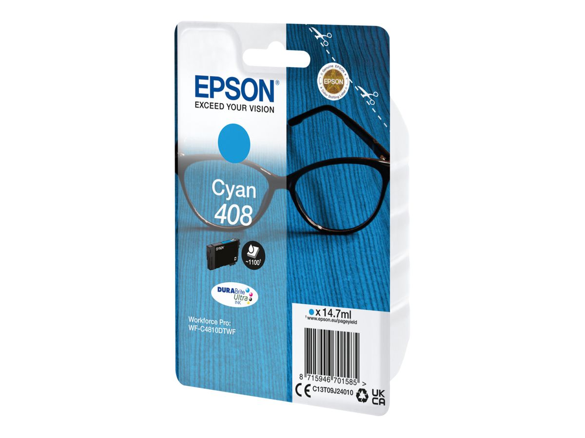 EPSON Cart. d'encre 408 cyan T09J24010 WF-C4810DTWF 1100 pages (8715946701585)