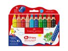 FABER-CASTELL Crayon de couleurs Grippy 110636 incl. Taille-crayon 10 pièces (4005401106364)