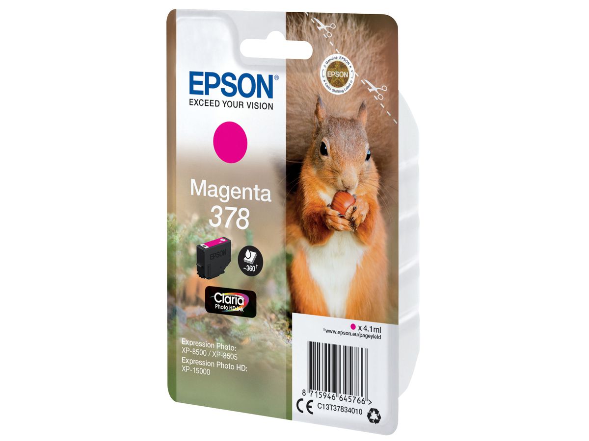 EPSON Cart. d'encre 378 magenta T378340 XP-8500/8505/15000 360 pages (8715946645766)