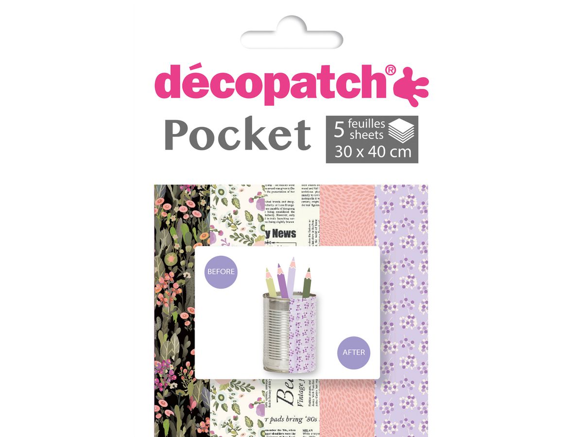 DECOPATCH Carta Pocket Nr. 16 DP016O 5 fogli di 30x40 cm (3609510240165)