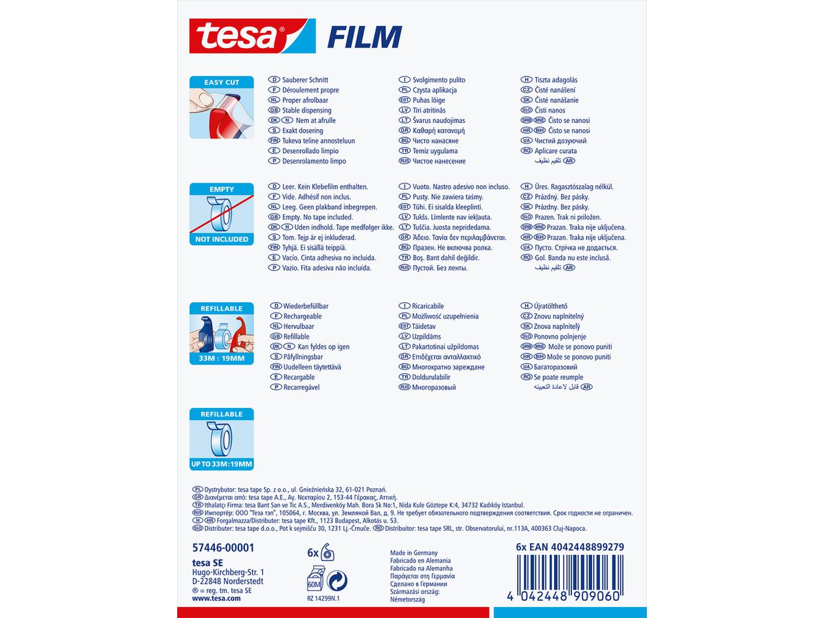 TESA Déroul.à main EasyCut 33mx19mm 574460000 transparent (4042448899279)
