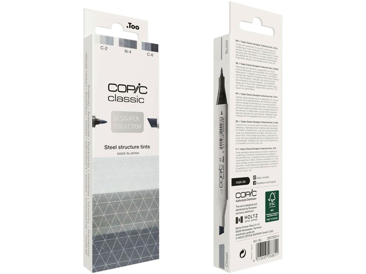 COPIC Marker Classic Designer 200750314 Steel structure tints 3 Stück (4013695268811)