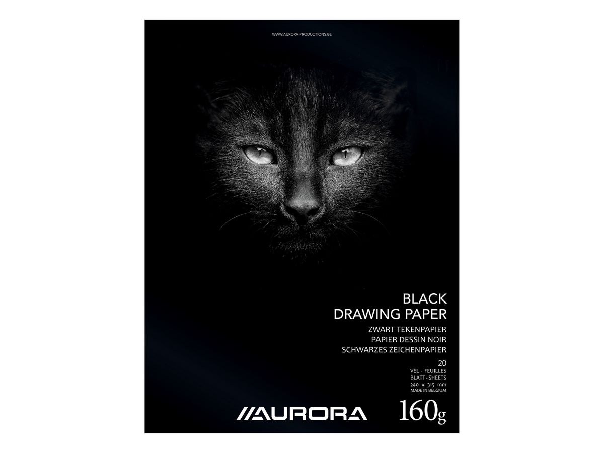 AURORA Zeichenblock 24X31,5cm BL33 schwarz, 160g 20 Blatt (5411028074181)
