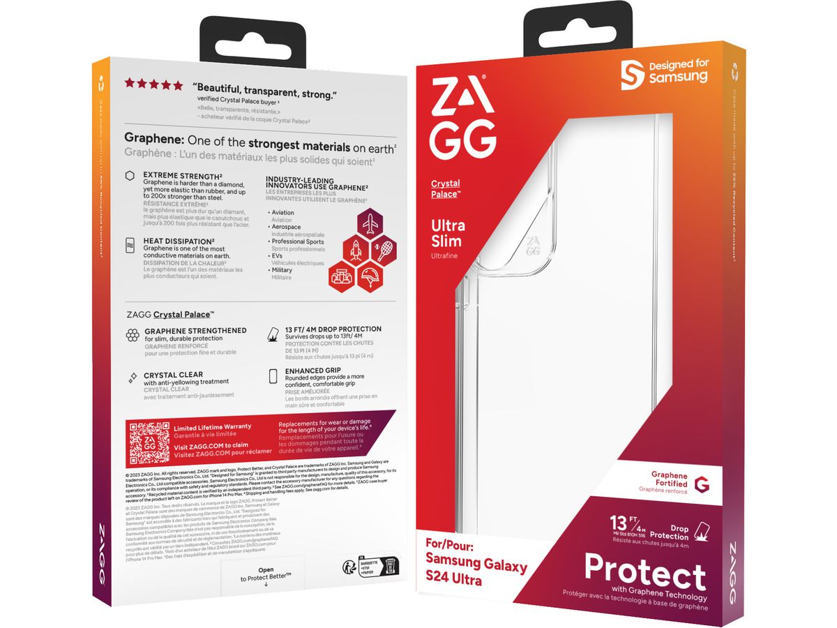 ZAGG Crystal Palace Cases 702313568 Samsung S24 Ultra,Clear (0840390303608)