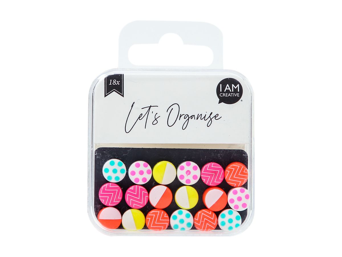 I AM CREATIVE Calamita Mini Let`s Organize 4035.58 neon 18 pezzi (7611983215553)
