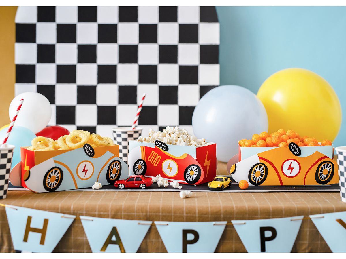 PARTYDECO Scatole per snack FNS7 Auto 3 pezzi (5904555027312)