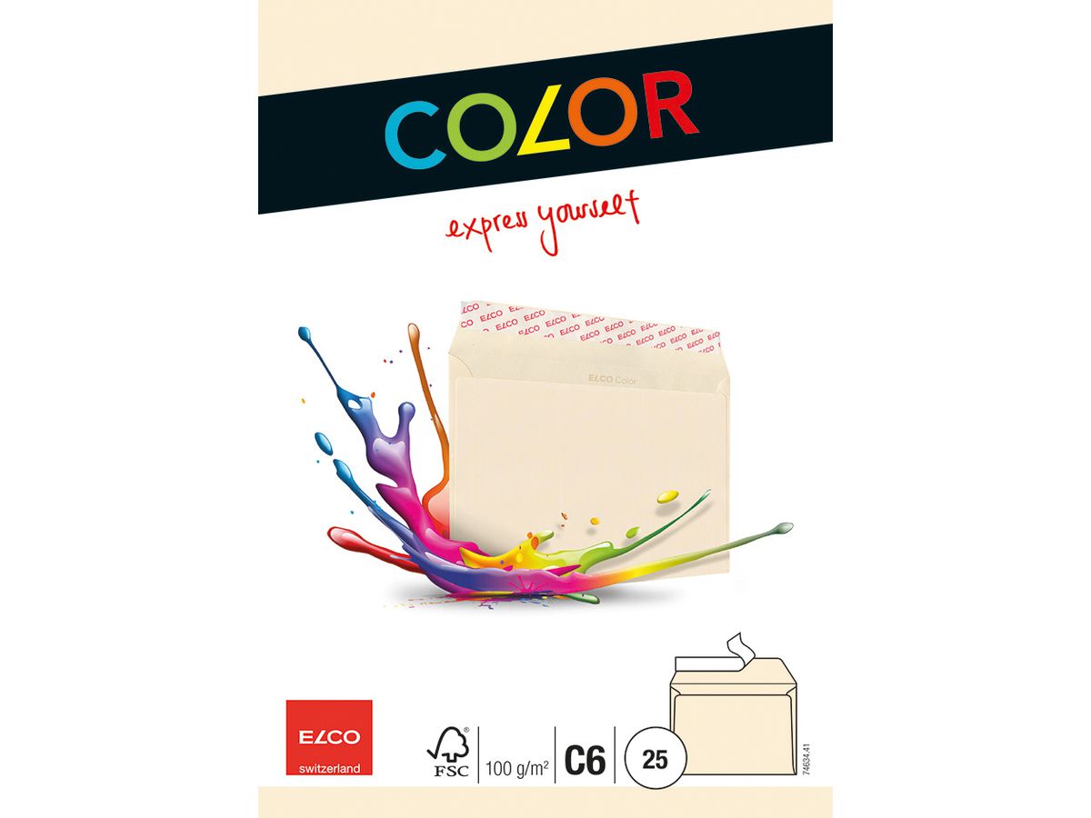 ELCO Couvert Office o/Fenster C6 74634.41 100g, chamois 25 Stück (7610425433708)