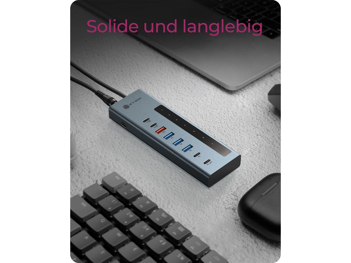 ICY BOX 9-in-1 USB-C/A Hub with PD IB-HUB1743-CPD 4x USB-C & 3x USB-A (4250078174929)