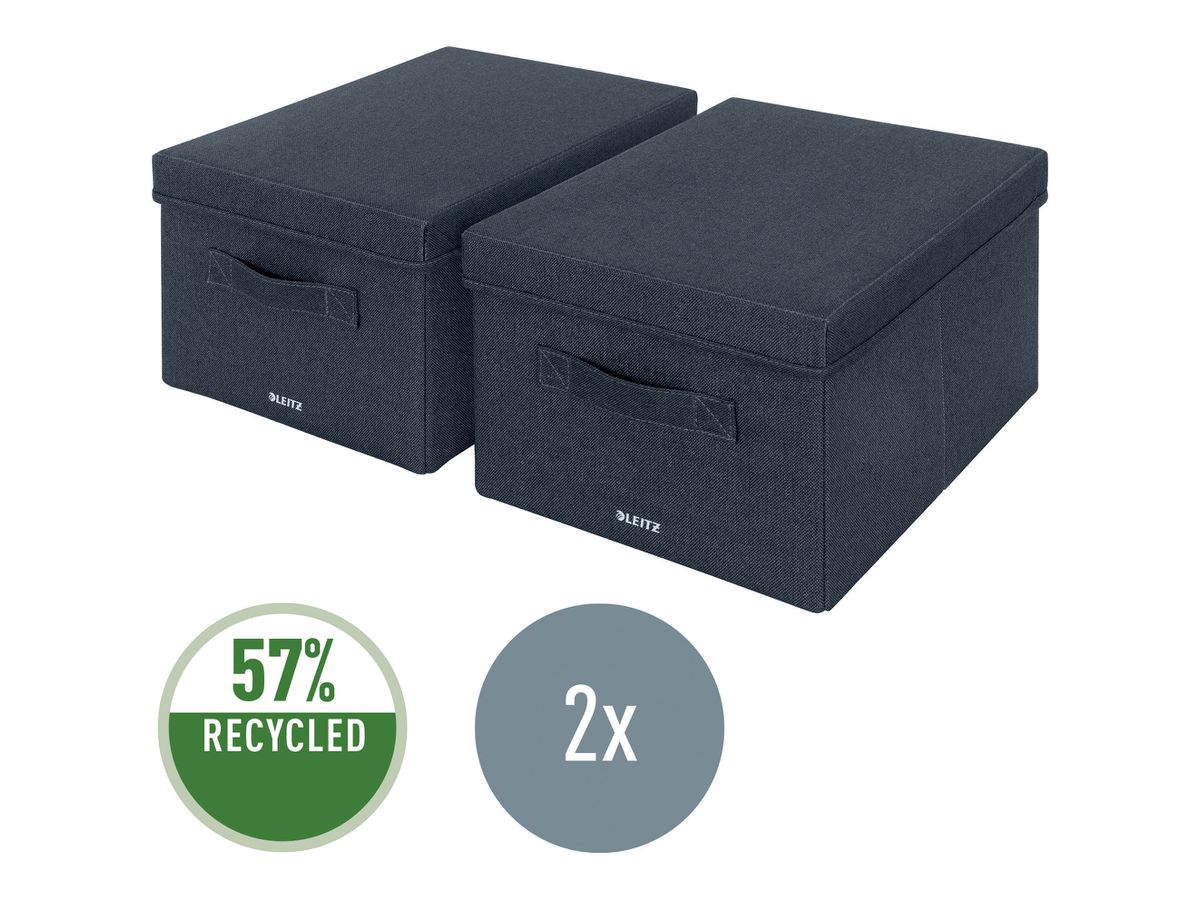 LEITZ Aufbewahrungsbox mit Deckel 6144-00-89 samtgrau 2 Stk. 28.5x20.3x38cm (4002432134632)