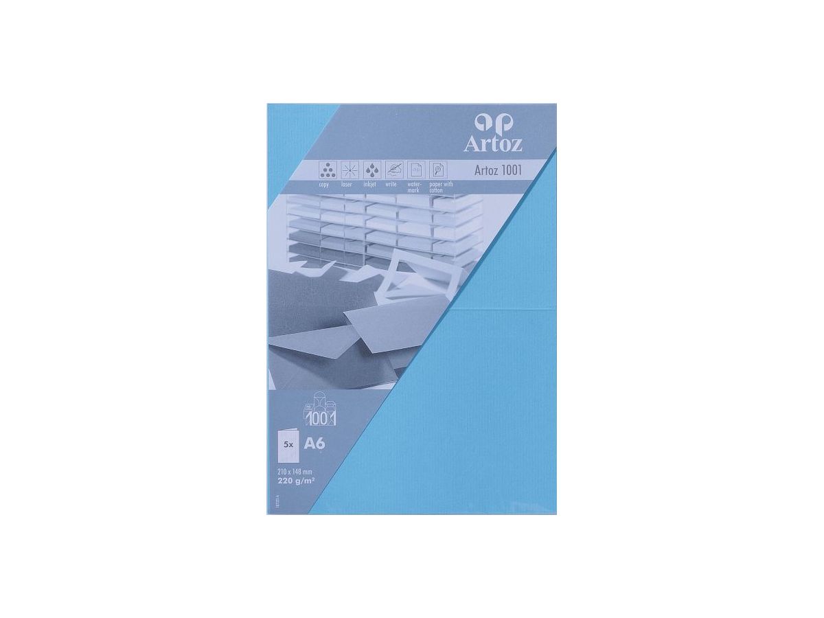 ARTOZ Cartoline 1001 A6 107322263 220g, azzurro 5 fogli (7612450248050)