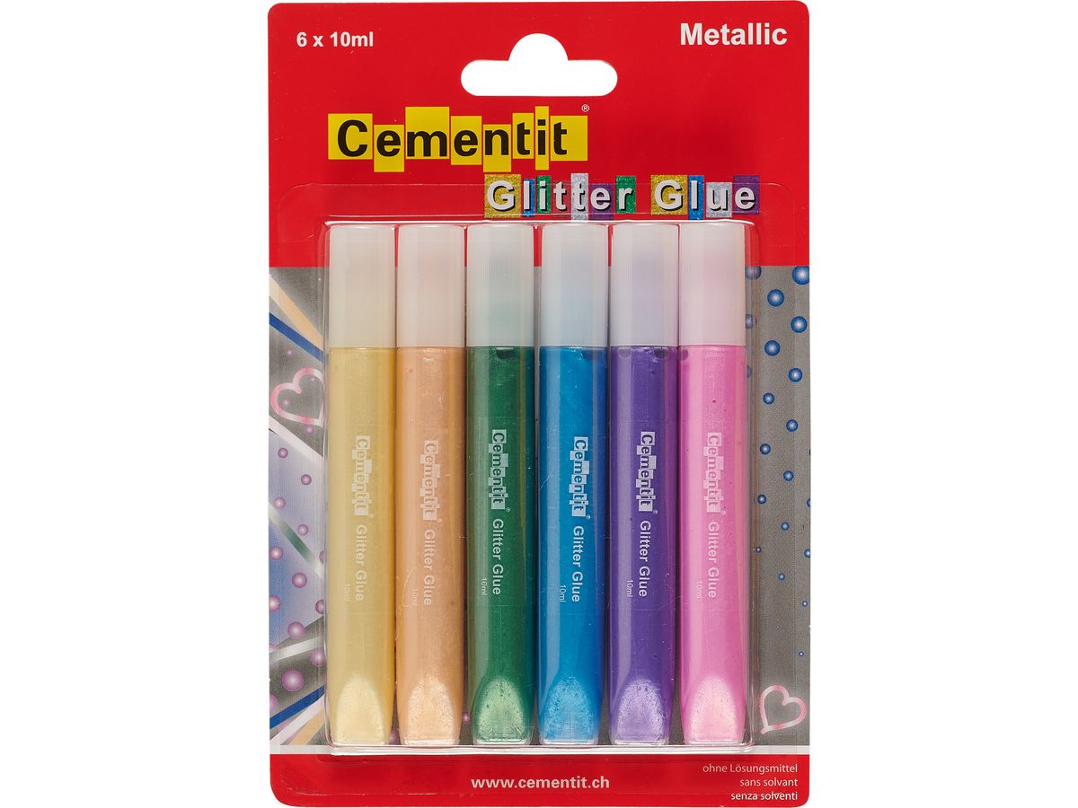 CEMENTIT Glitter Glue Metallic 52.016.20 6x10ml (7610239000240)