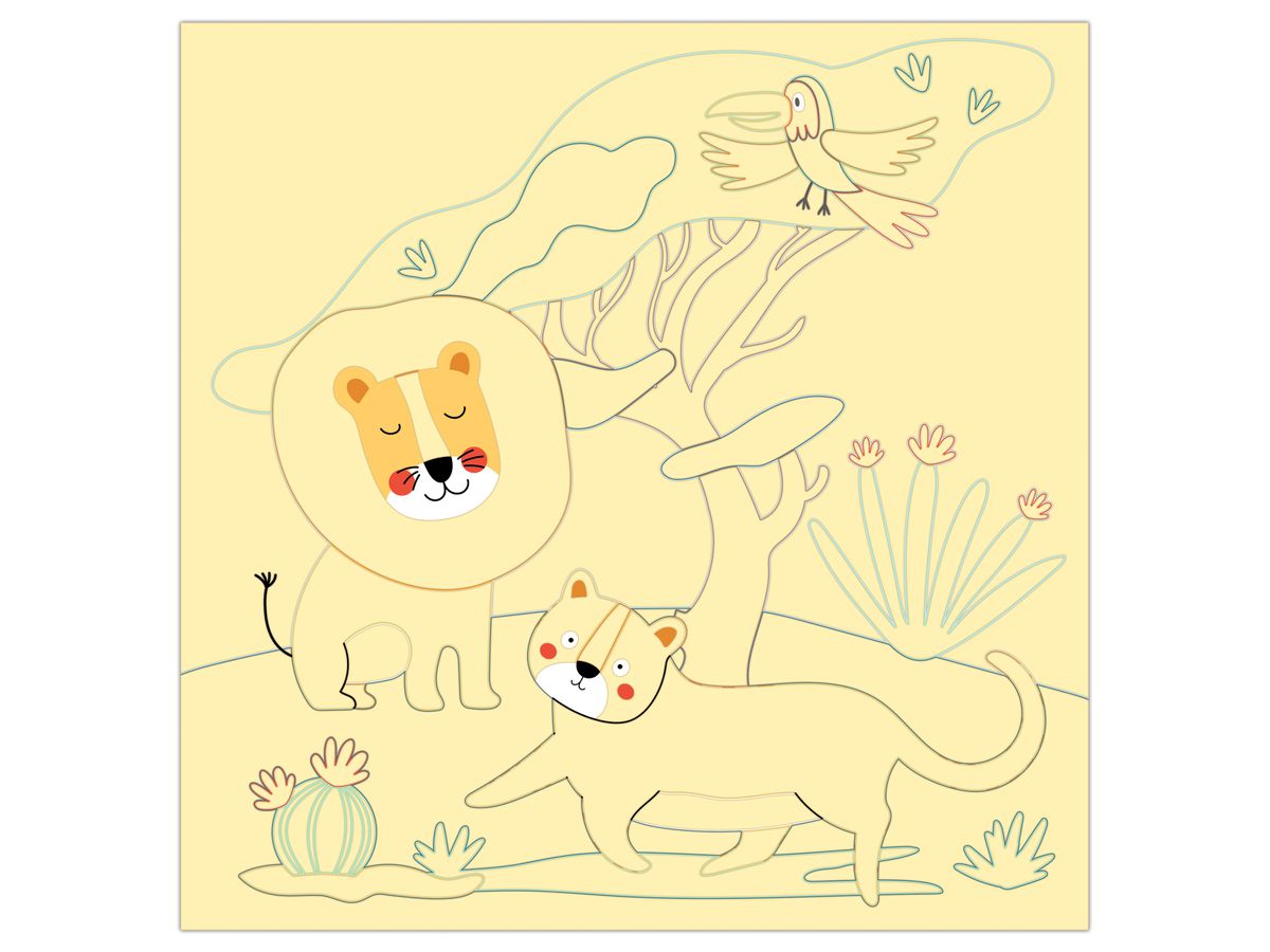 URSUS Immagini magiche da grattare 24560002F Safari, 21x21cm (4008525256915)