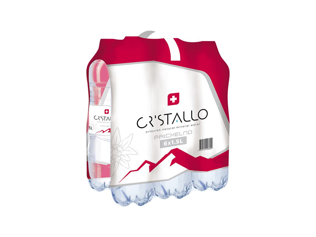 CRISTALLO rosso, con gas, Pet 2080 150 cl, 6 pz. (7610124206009)
