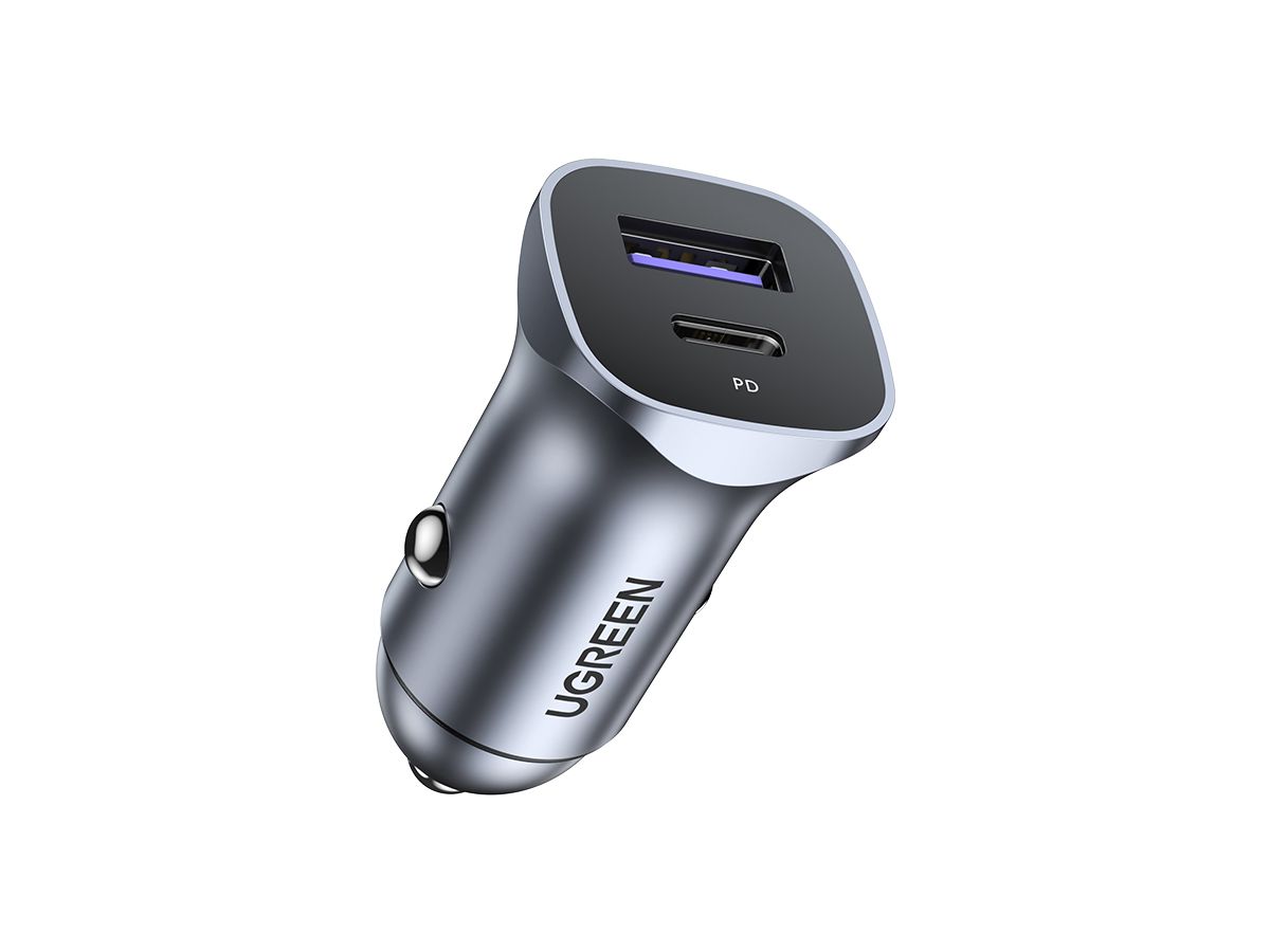 UGREEN Fast Car Charger 30W 40858 USB-C PD+USB-A QC (6957303848584)