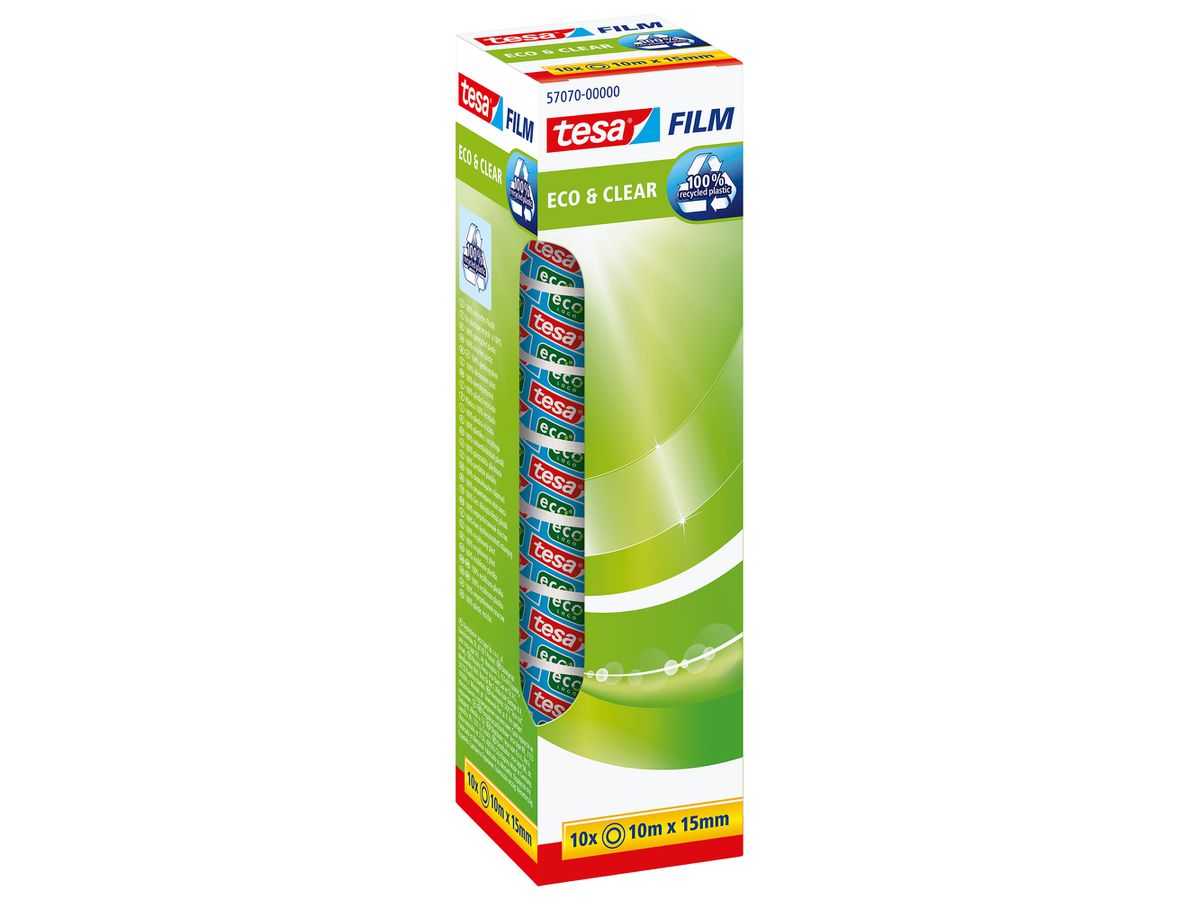 TESA Film Eco Clear 15mmx10m 570700000 Officebox 10 Rollen (4042448164957)
