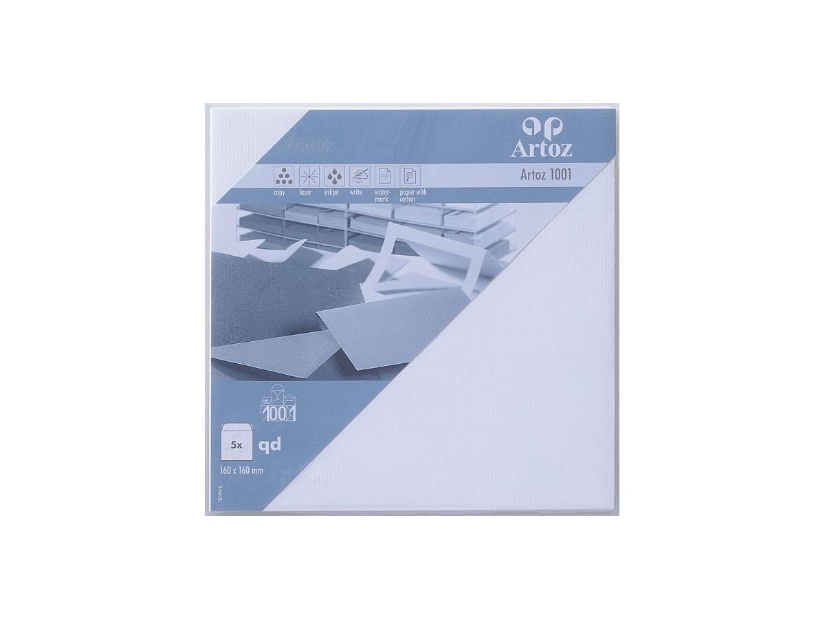 ARTOZ Enveloppes 1001 160x160mm 107454182 100g, blanc 5 pcs. (7612450747829)