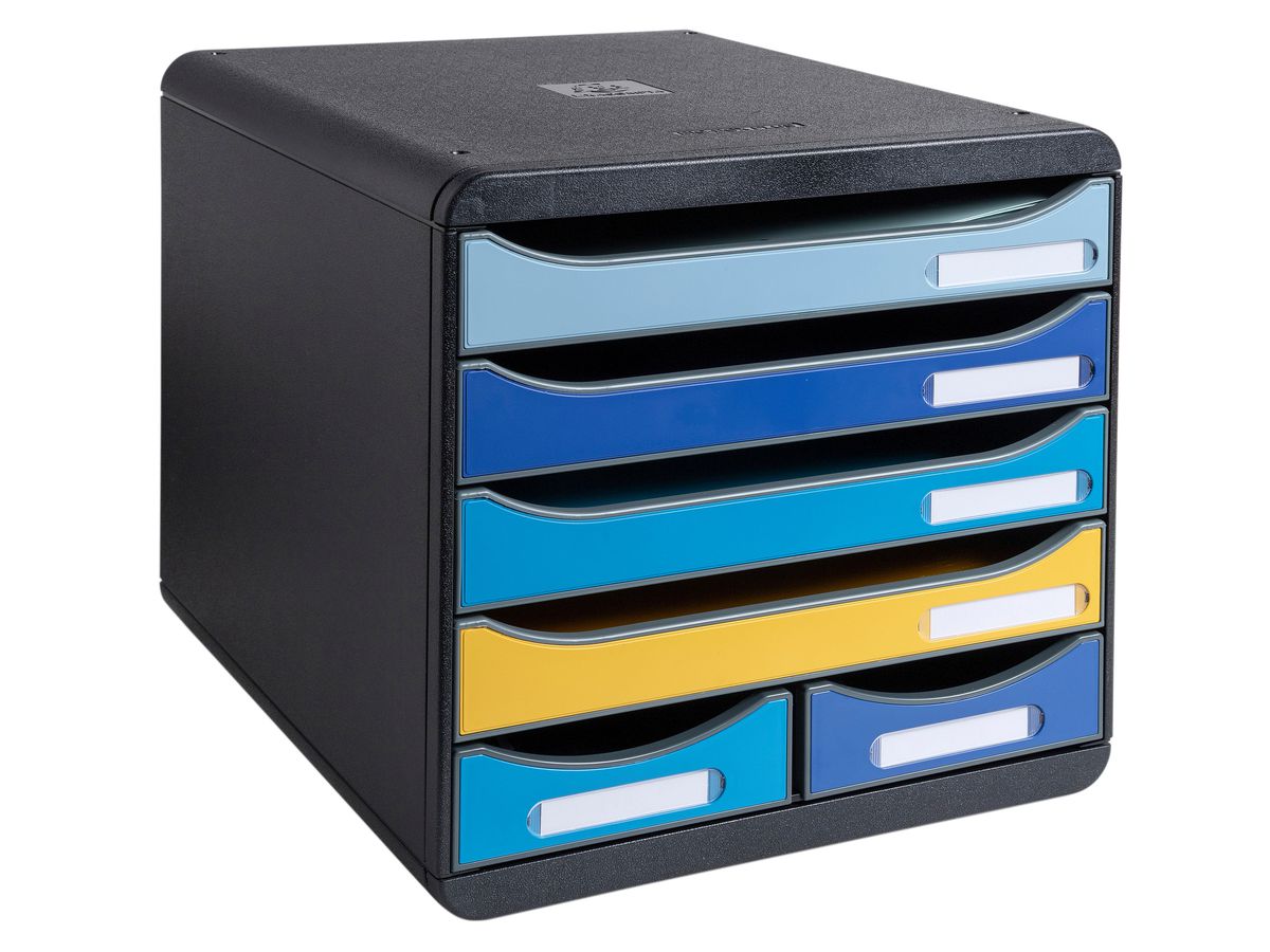 EXACOMPTA Cassettiera BeeBlue A4+ 3124202D Big Box Maxi, 6 scomp. (9002494312424)