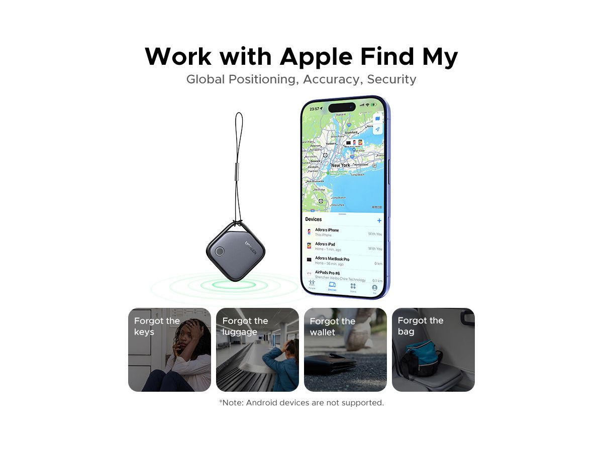 UGREEN Smart Bluetooth Tracker 45297 Apple (iOS only) (6941876242979)