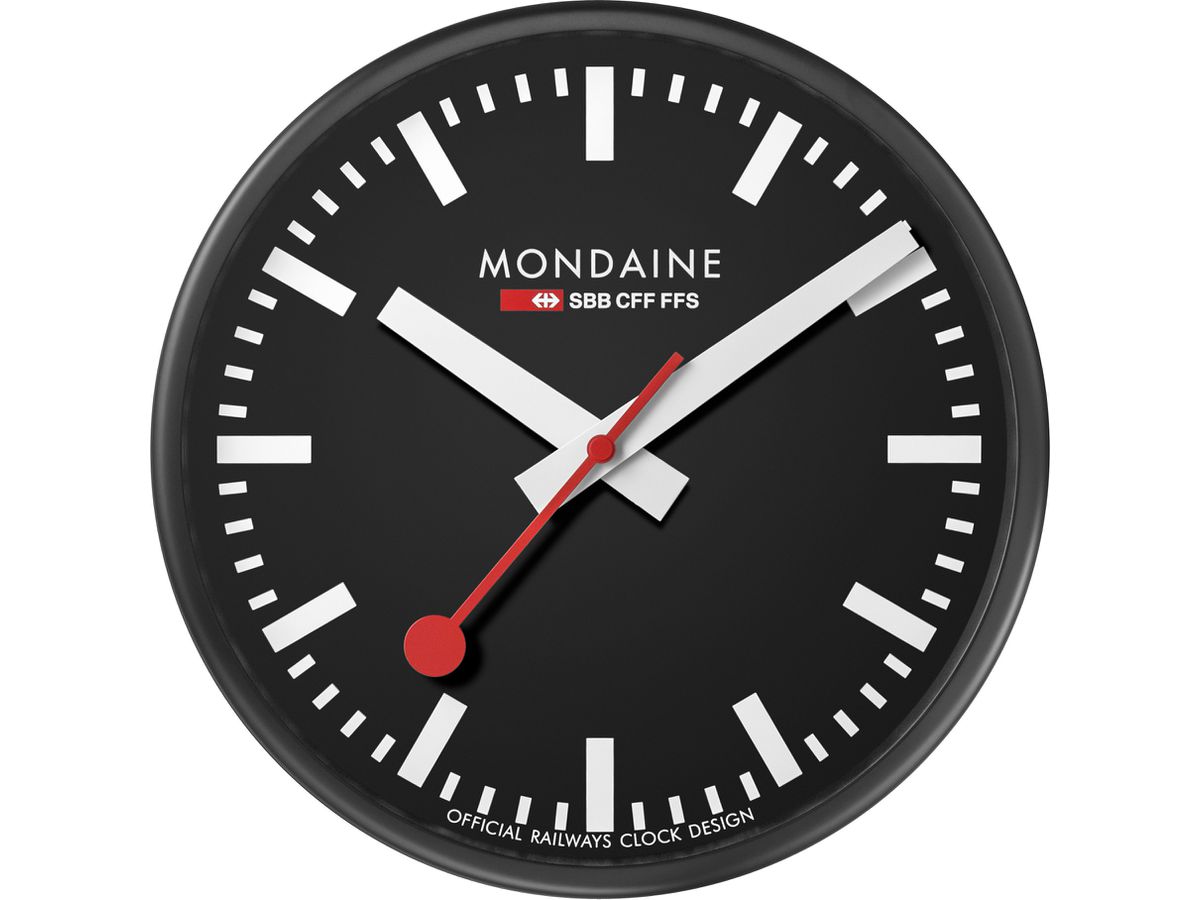 MONDAINE Orologio da parete 250mm A990.64SBB nero/bianco (7611382556301)