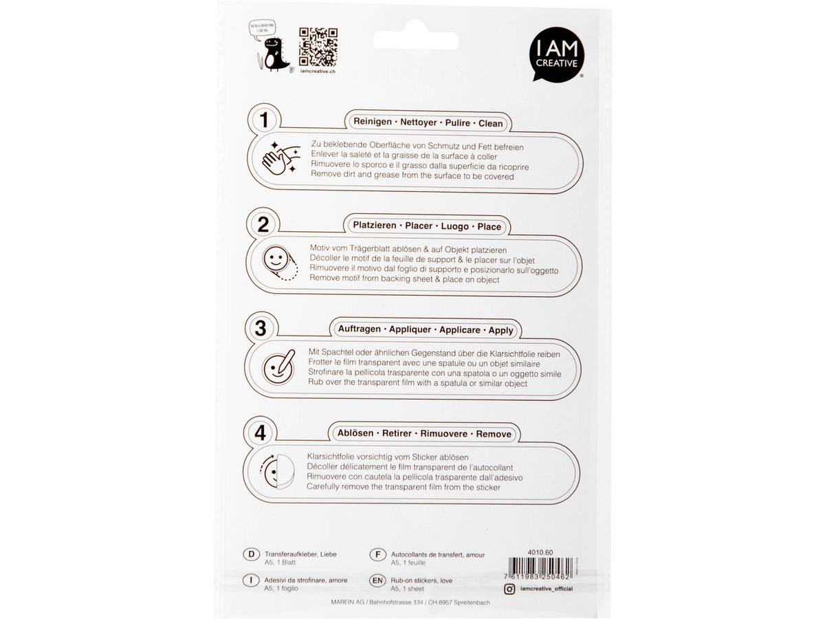 I AM CREATIVE Rub on Sticker A5 4010.6 Amore (7611983250462)