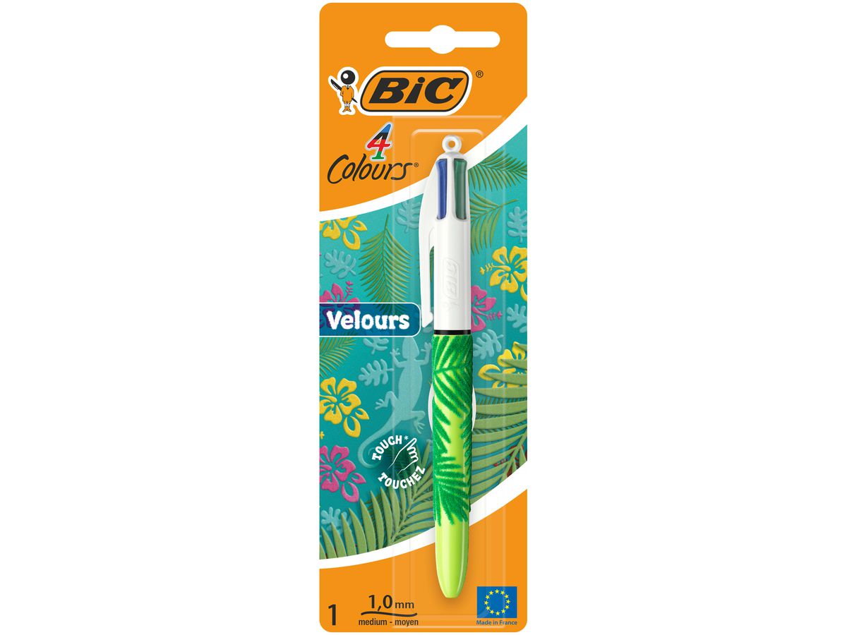 BIC Penna sfera Clip 1mm 9672961 4 Colours Velours (3086123542723)