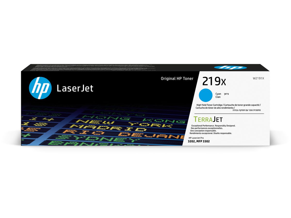 HP modulo di toner 219X cyan W2191X CLJ Pro 3202/MFP 3302 2500 p. (0195161016295)