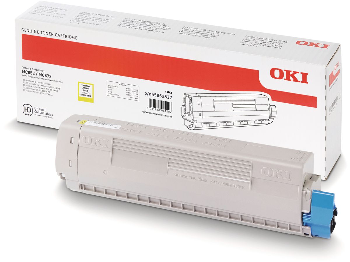 OKI Toner yellow 45862837 MC853/873 7300 Seiten (5031713064176)