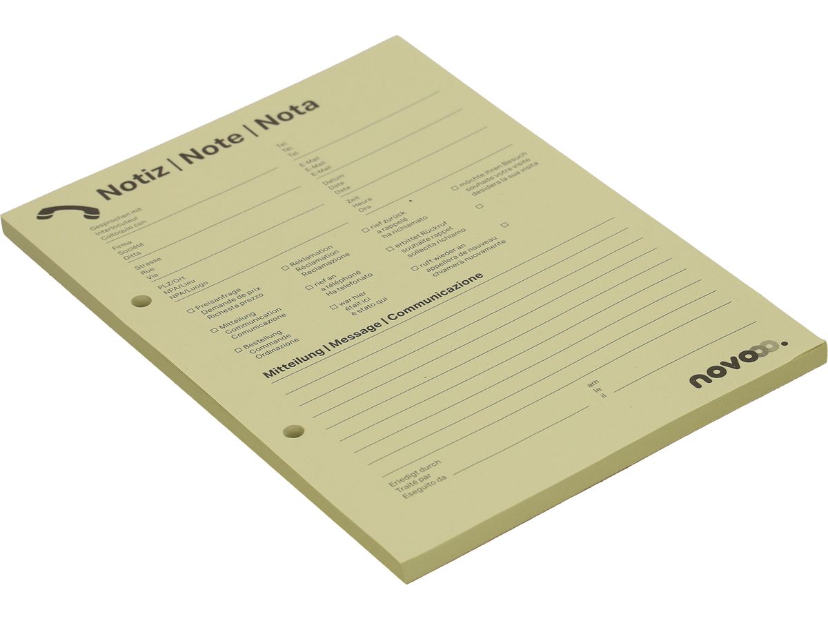 NOVOOO Blocco telefonico A5 694725 giallo, 65g, 80 fogli 5 pezzi (9010729030500)
