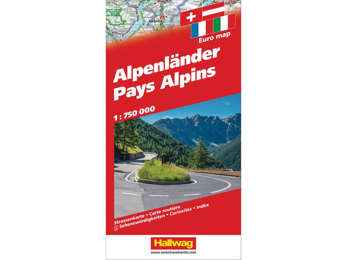HALLWAG Strassenkarte 3-8283-1060- Alpenländer 1:750'000 (9783828310605)