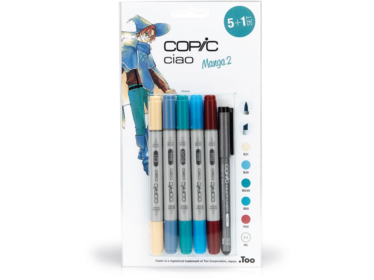 COPIC Marker Ciao 22075557 5+1 Set Manga 2 (4013695261416)