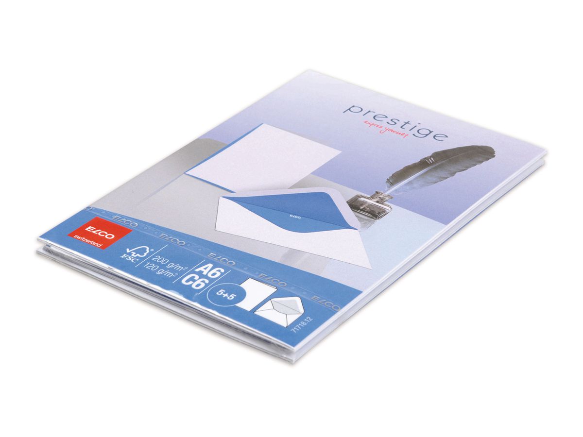 ELCO Couverts/Karten Prestige C6/A6 71718.12 2x5 Stk. blau (7611722020110)