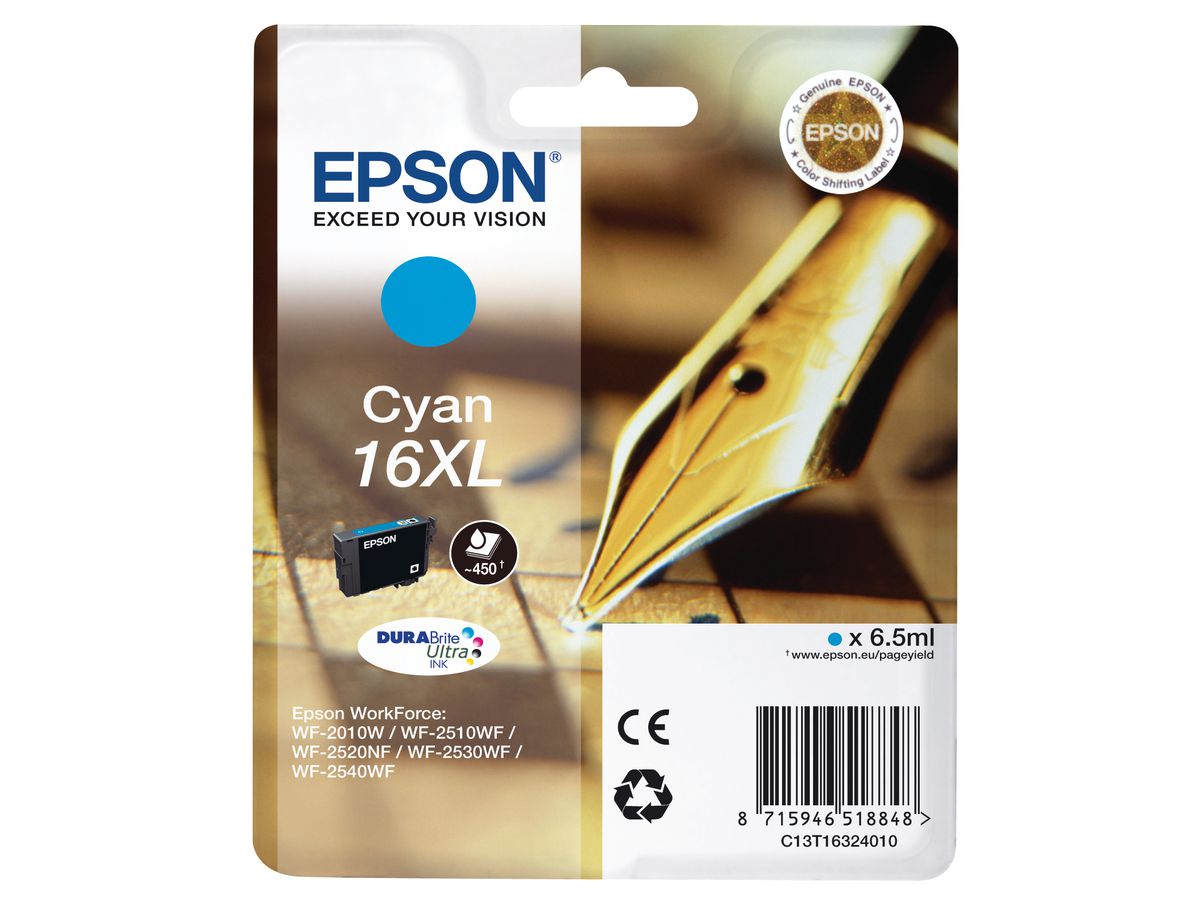 EPSON Cart. d'inchiostro 16XL cyan T163240 WF 2010/2540 450 pagine (8715946625003)