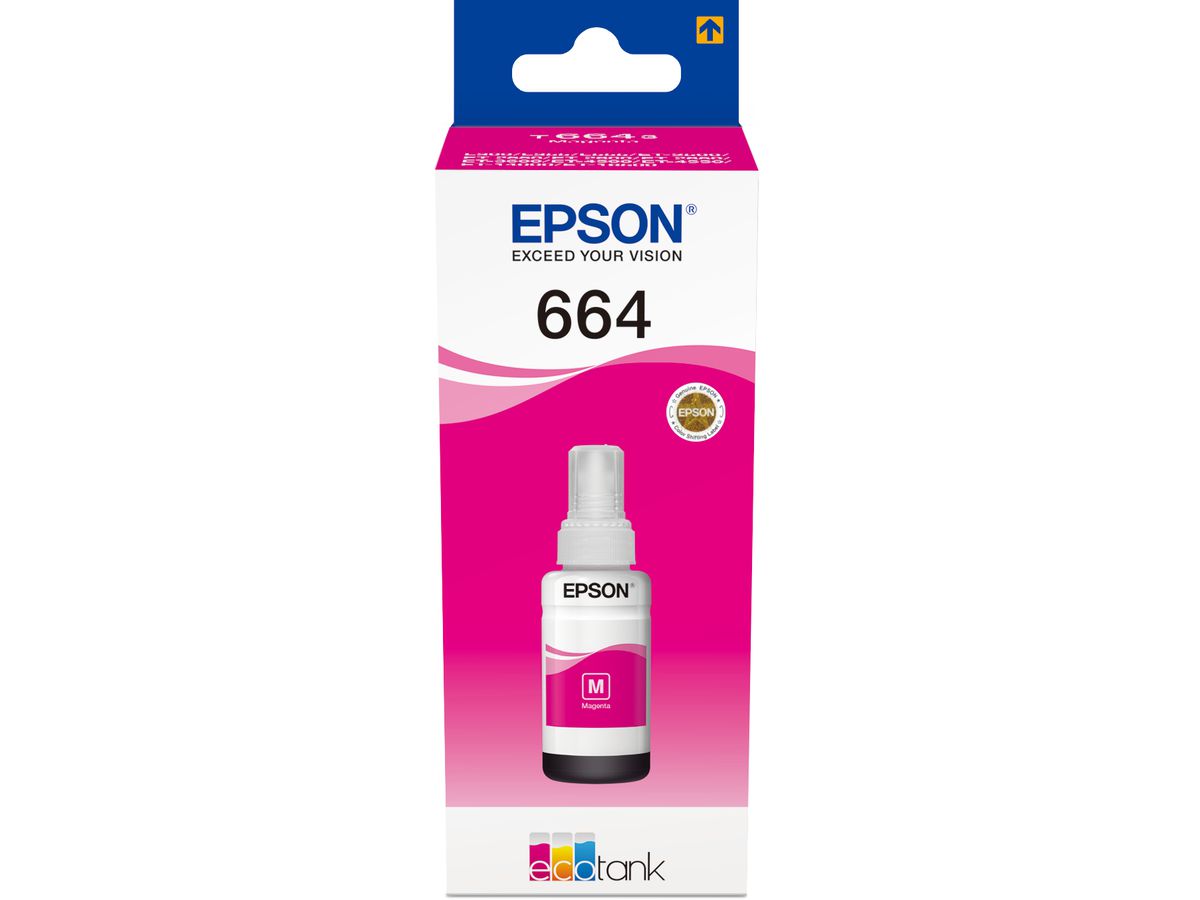 EPSON Bouteille d'encre 664 magenta T664340 EcoTank L355/L555 6500 pages (8715946540993)