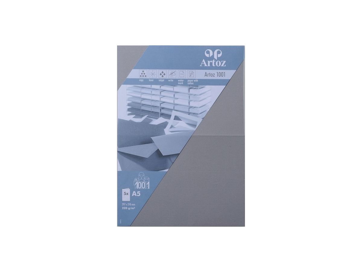 ARTOZ Cartoline 1001 A5 107392262 220g, graphit 5 fogli (7612450981971)