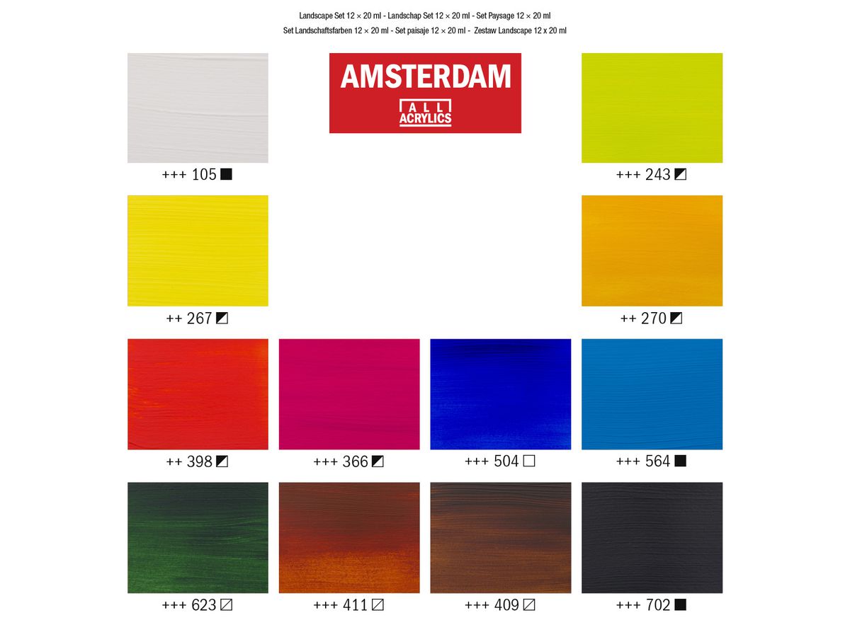 AMSTERDAM Standard Series Acryl Set 17820602 Landscape 12X20ml (8712079451219)