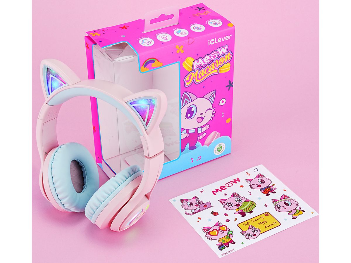ICLEVER Cat Ear Bluetooth Headphones C04-2083N-14 BTH13, 50h, pink (6934911797657)