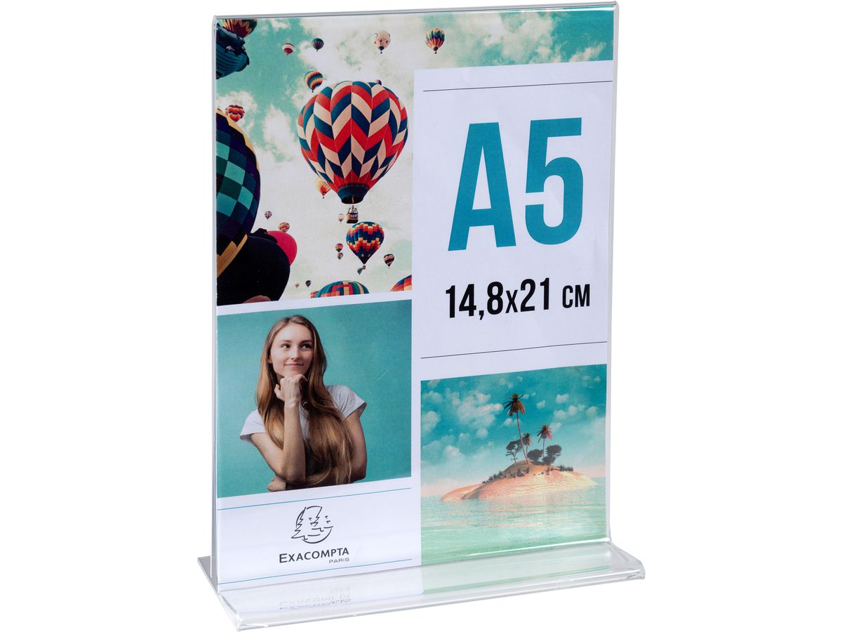 EXACOMPTA Supporto da tavolo A5 85158D trasparente, forma T alto (9002493109292)