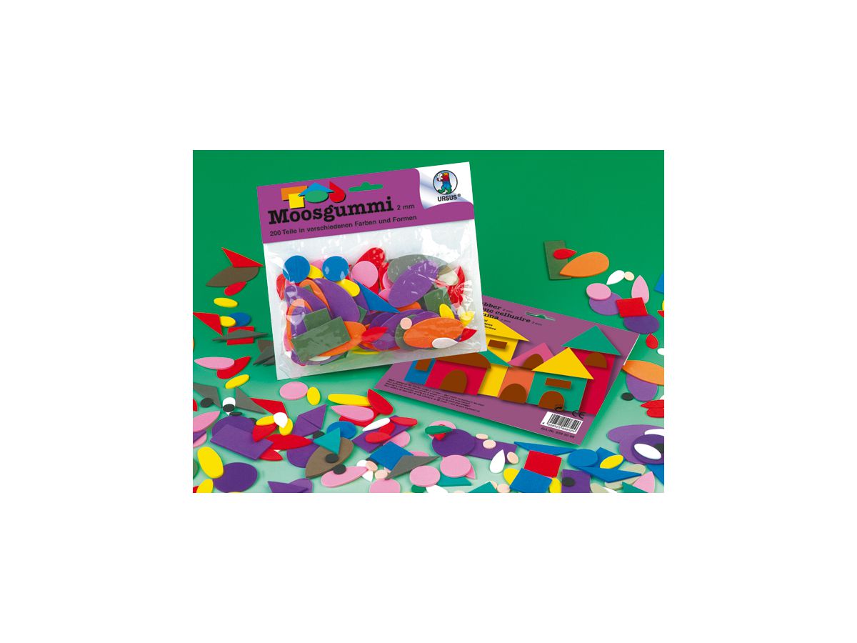 URSUS Caoutchouc mousse formes 2mm 8380099 coloris diverses 200 pcs. (4008525176046)
