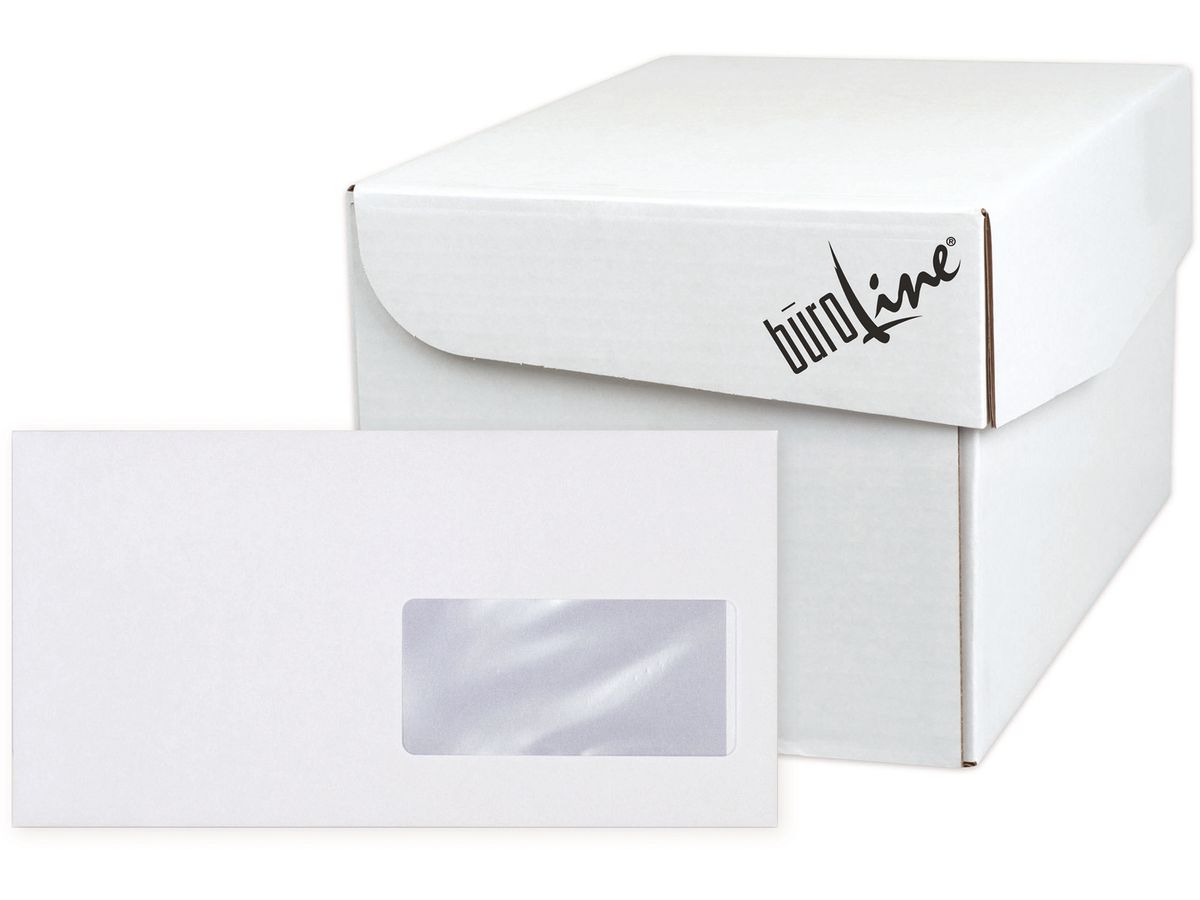 BÜROLINE Couvert m/Fenster rechts C5/6 103463 100g, weiss 500 Stück (7612532001580)