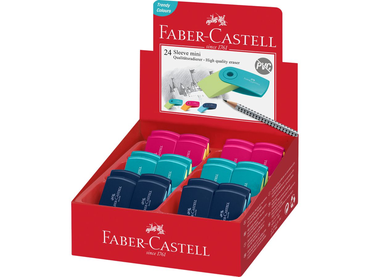 FABER-CASTELL Gomma Sleeve Mini 182445 div. colori ass. 1 pezzi (9555684679765)
