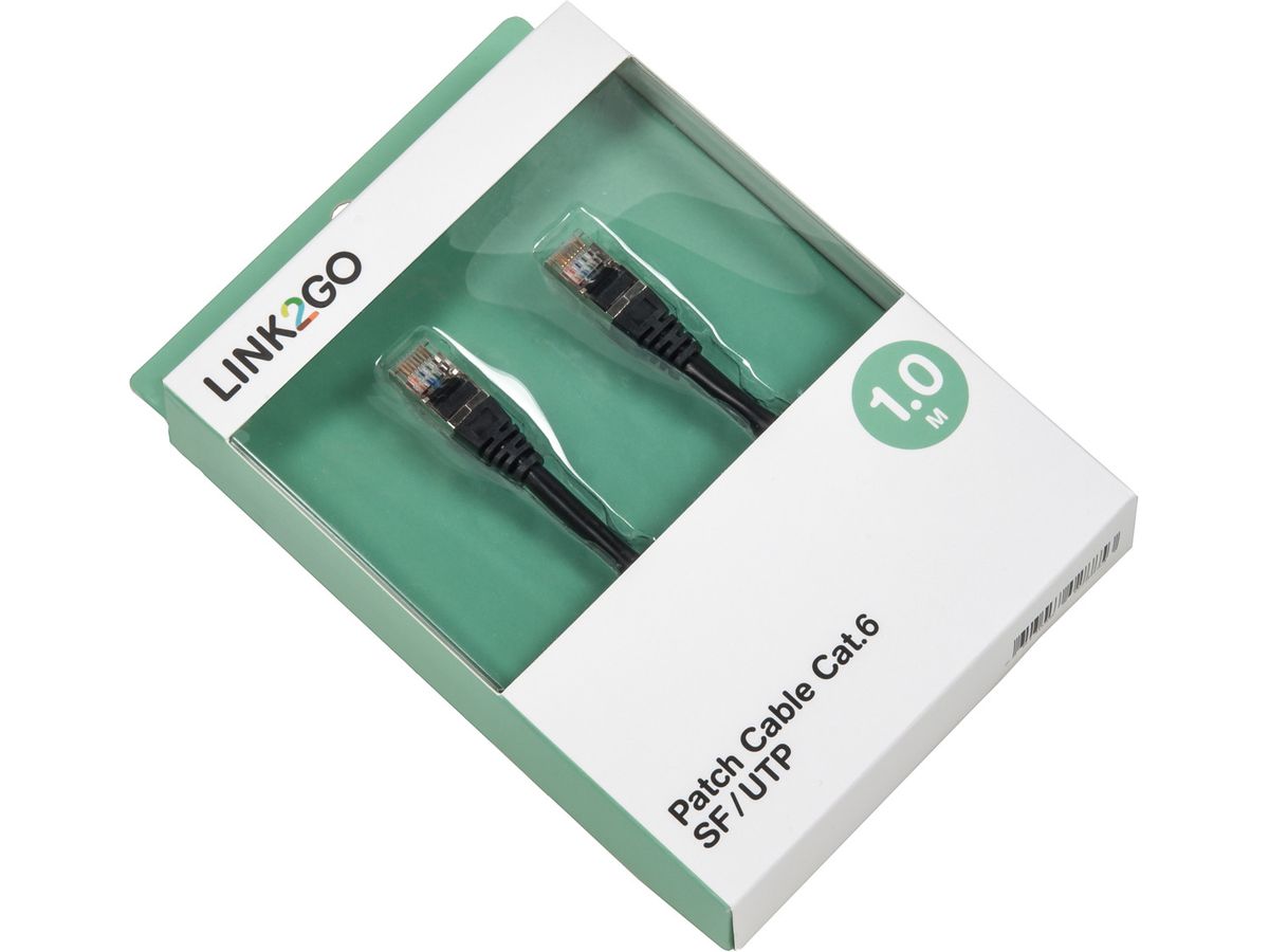 LINK2GO Patch Cable Cat.6 PC6113FBB SF/UTP, 1.0m (7613058028853)