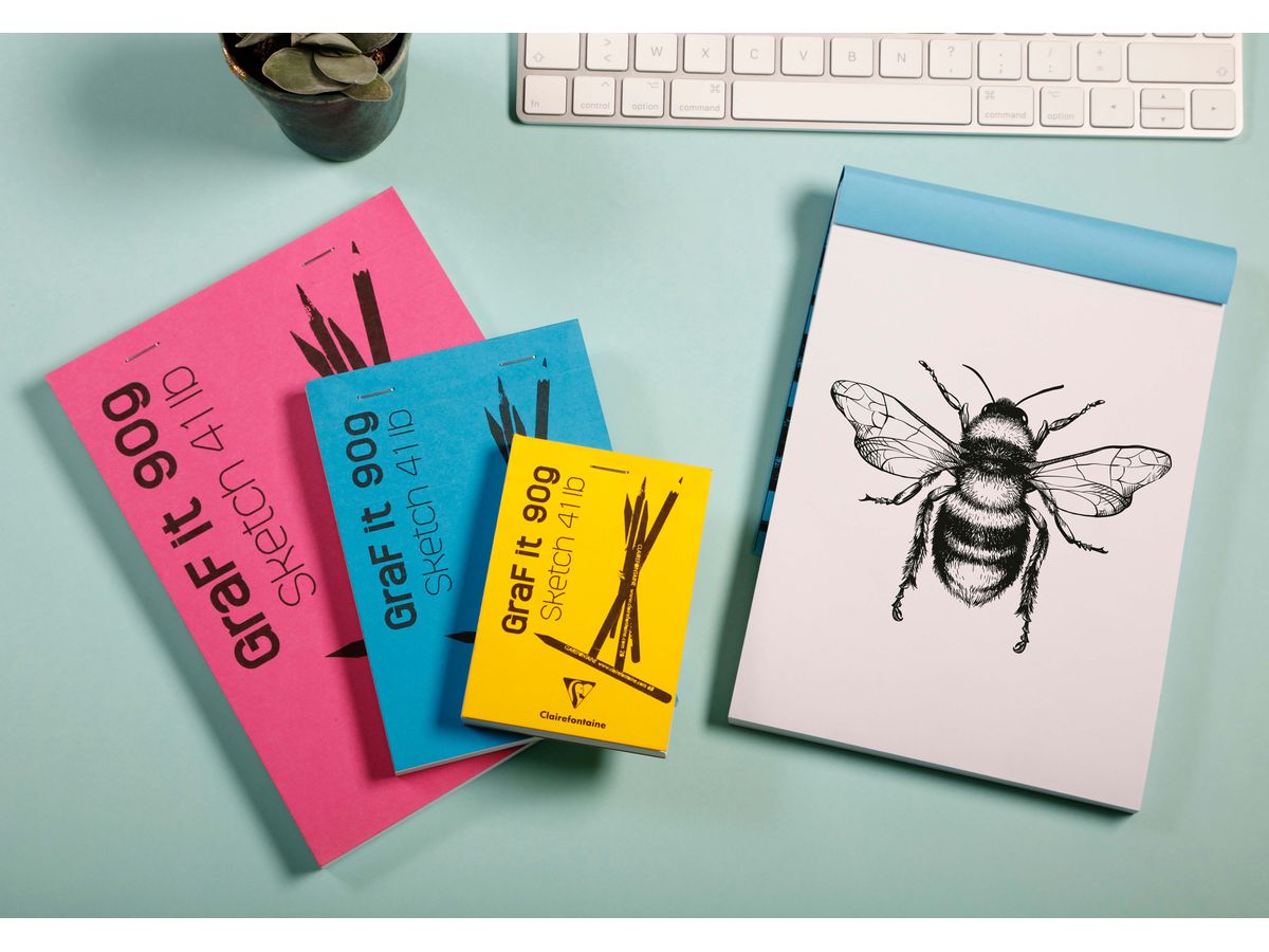 CLAIREFONTAINE Bloc de croquis Graf it A4 96623C Assorti 80 feuilles (3329680966237)