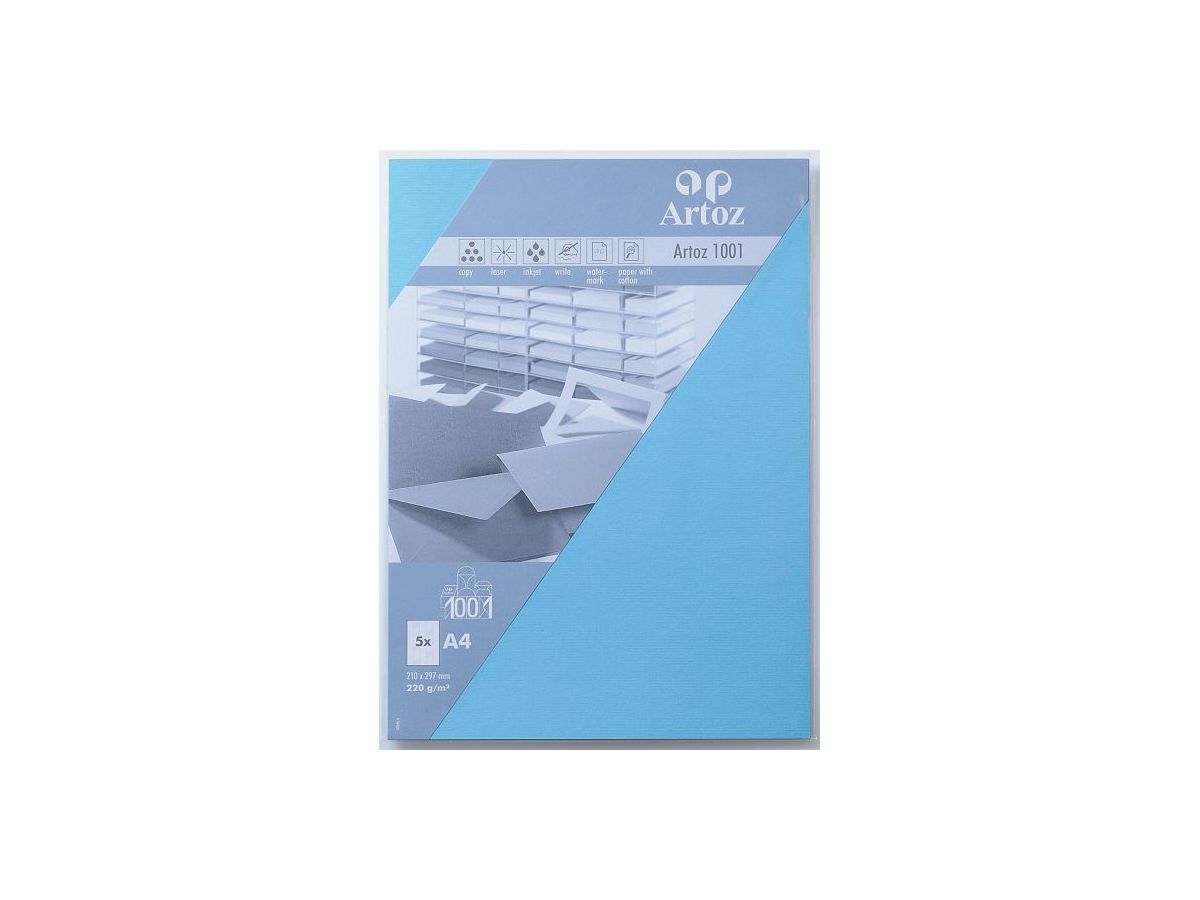 ARTOZ Cartoline 1001 A4 107696143 220g, azzurro 5 fogli (7612450251142)